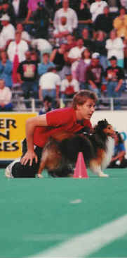 Brad and Shaun at one of many Winnipeg Blue Bomber CFL Halftime Shows (August 1994)